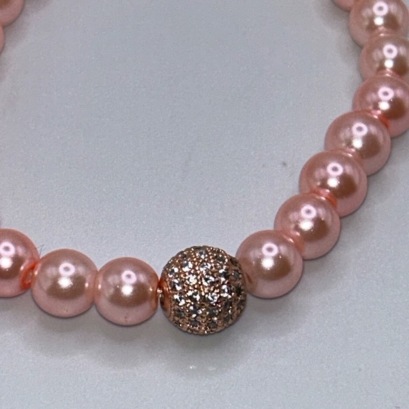 Peach & Yellow Pearl Bracelet Set - Picture 2 of 3